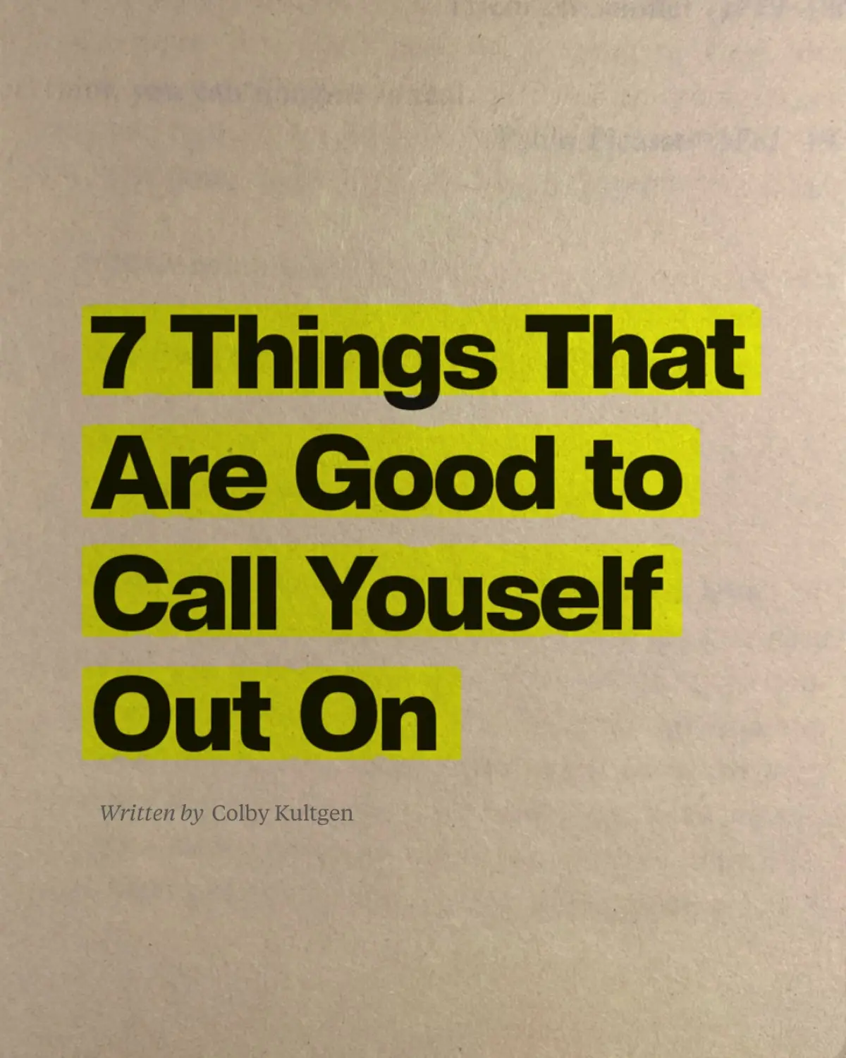 Colby Kultgen Inspires With Open-Ended Motivational List Popular influencer Colby Kultgen challenges fans to share their hit home moments and ideas.