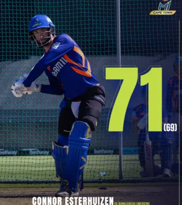 Connor Esterhuizen exudes calm poise and leadership, embodying MI Cape Town spirit boldly.