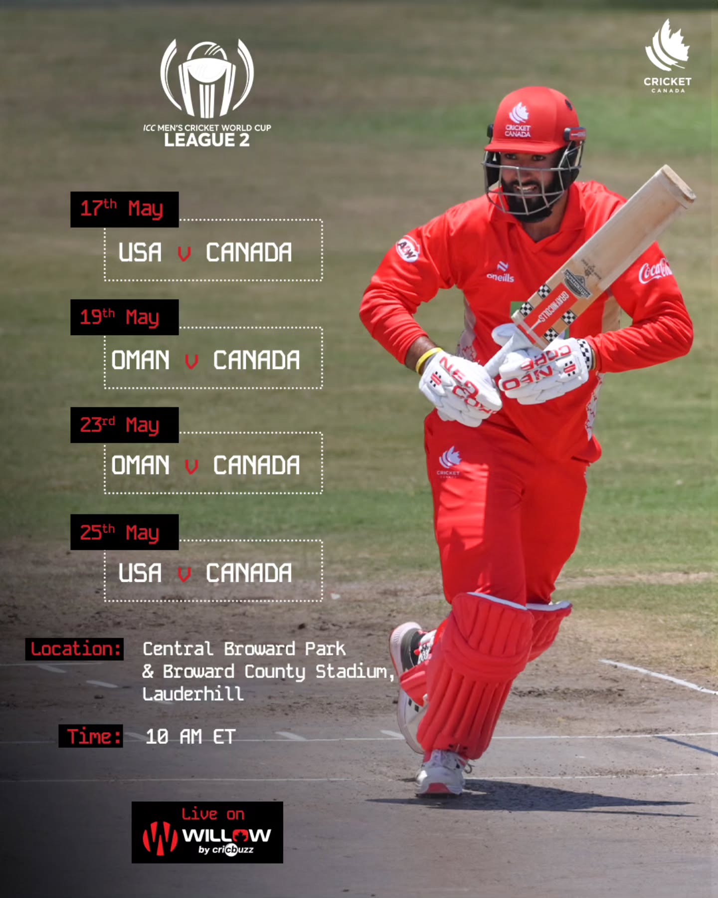 Cricket Canada Sets World Cup Qualifier Schedule Your gateway to cricket's next chapter as upcoming fixtures promise thrilling encounters.!