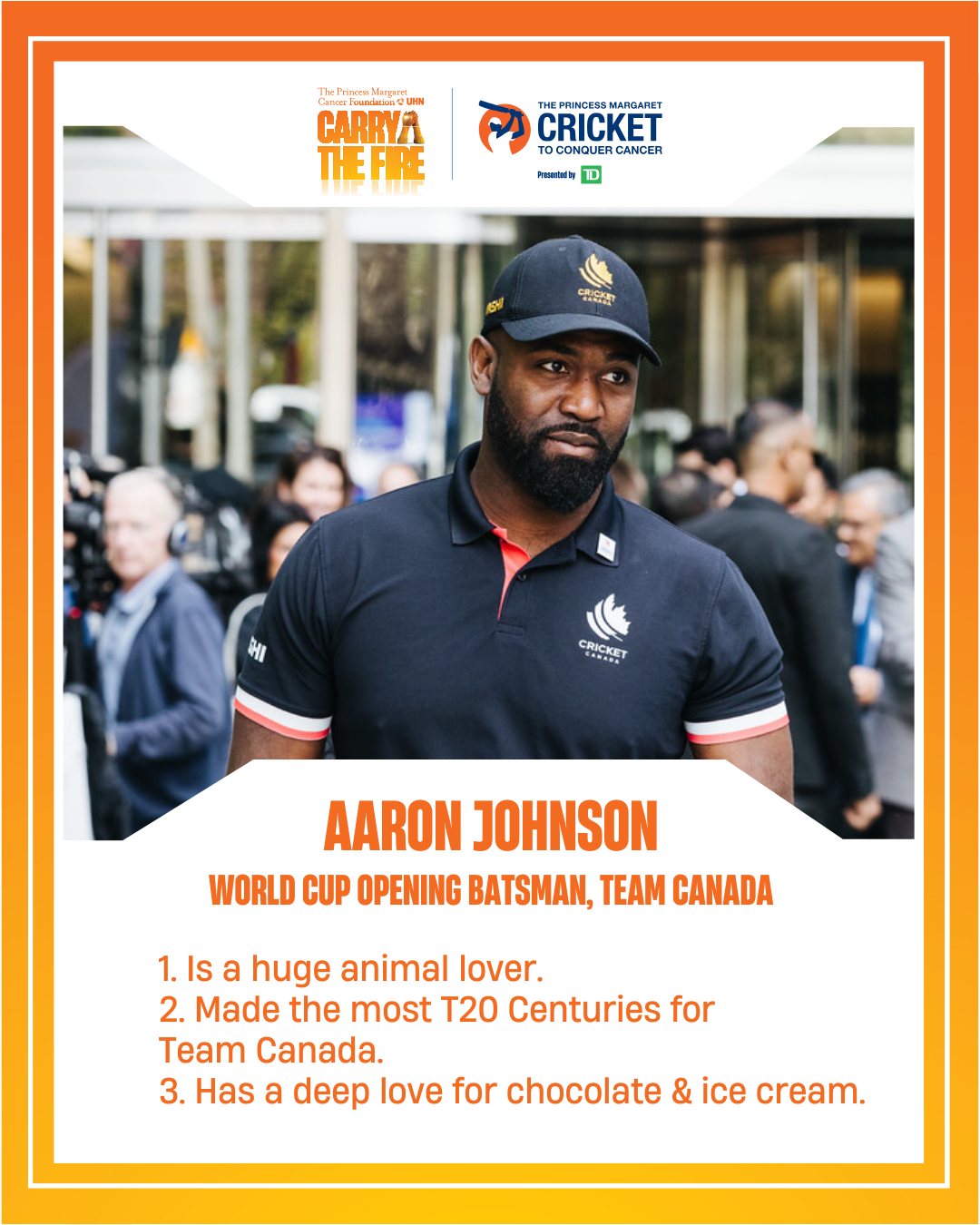 Cricket Star Aaron Johnson Champions Charity