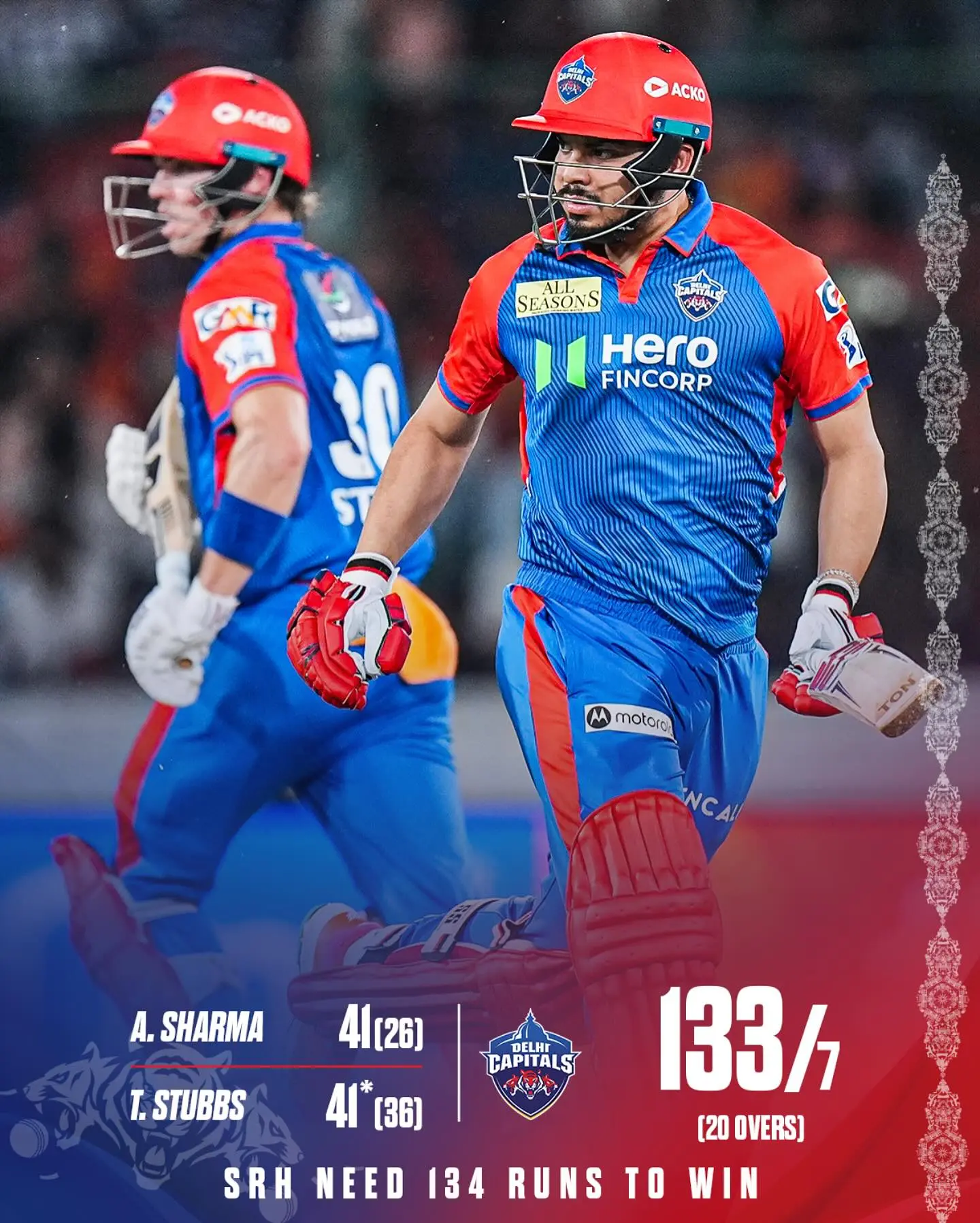Crucial Stubbs-Ashu Partnership Lifts Delhi Capitals Dynamic partnership sets the tone as Delhi Capitals surge with a vital score boost. Onward!