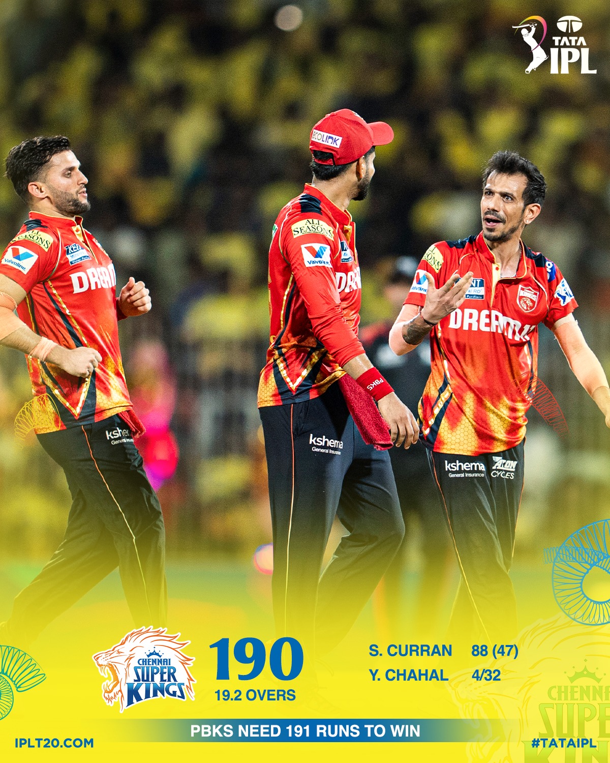Curran, Chahal Shine in CSK vs PBKS IPL Clash Curran's 88-run blitz & Chahal's four-wicket haul ignite a thrilling IPL showdown tonight!