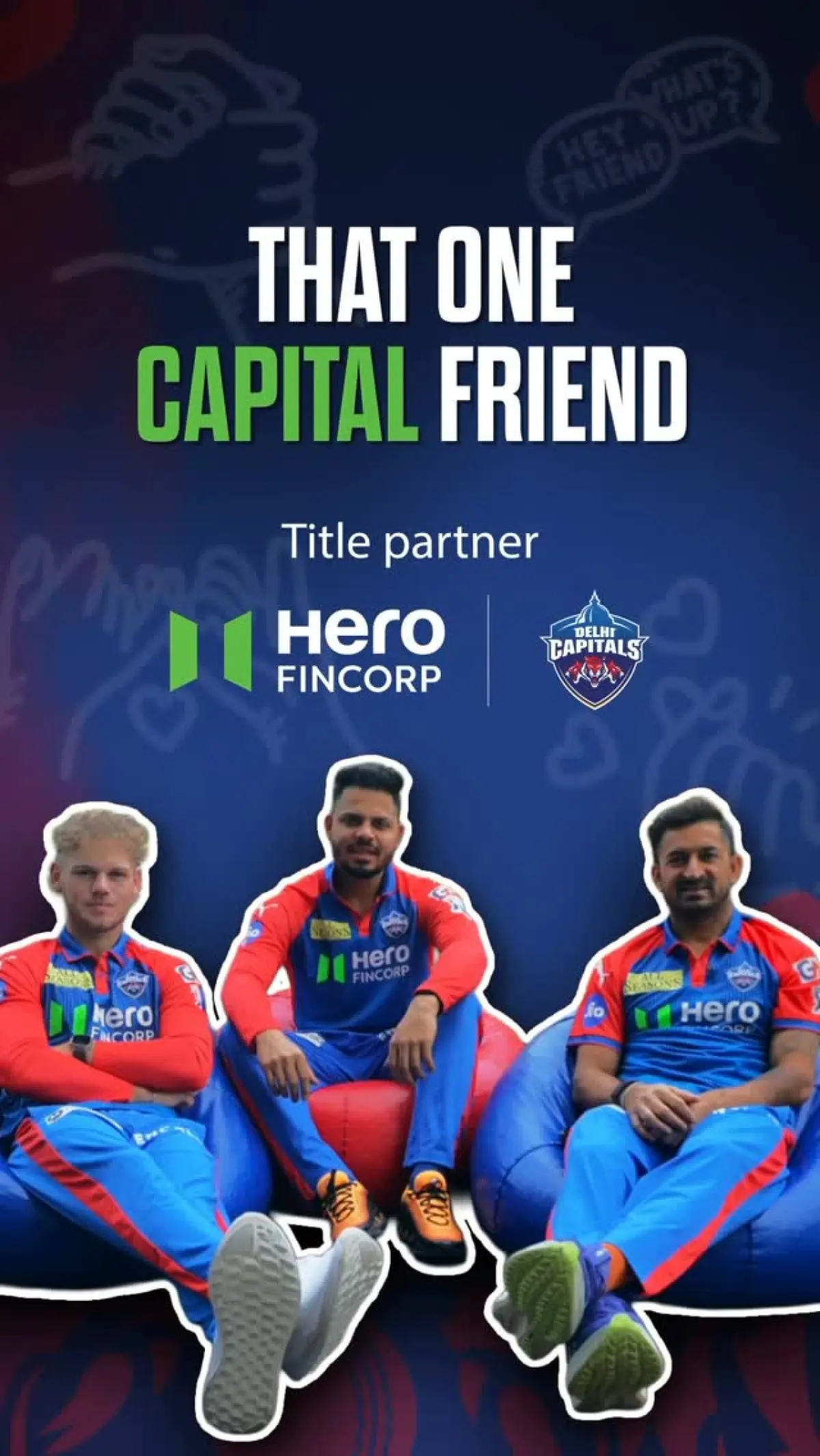 Delhi Capitals Boost Spirits With HerofinCorp Synergy Electrifying energy surges as Delhi Capitals embrace net warrior, eternal optimist vibe.