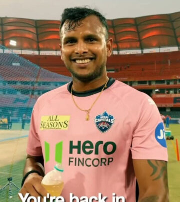 Delhi Capitals’ Nattu Radiates Joy in Hyderabad