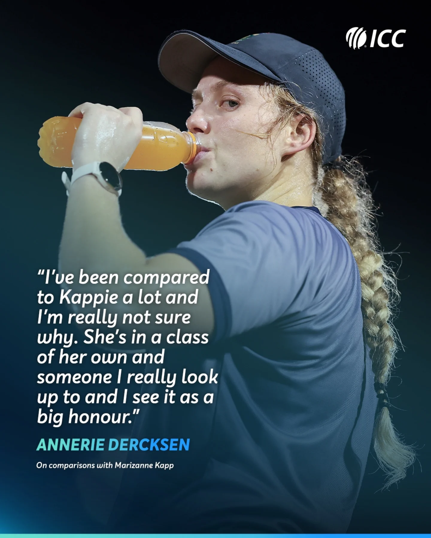 Dercksen Honoured With Kapp Comparisons SA star Dercksen mirrors proven legacy of Proteas great, setting cricket fans aflutter.