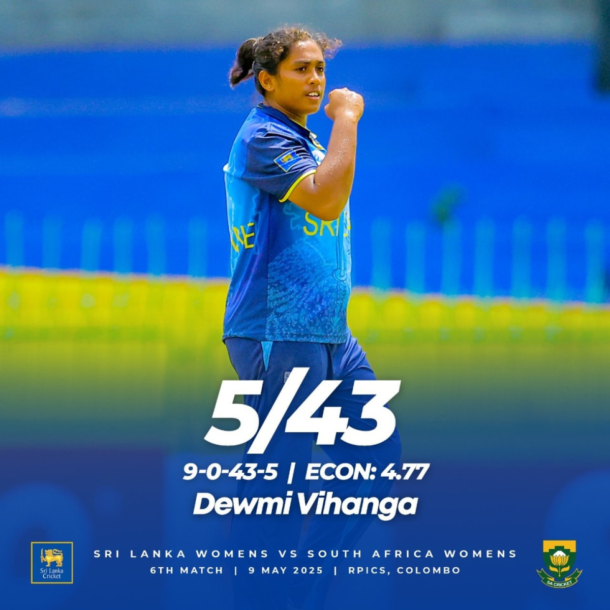 Dewmi Vihanga Shines With 5 Wickets In SL Triumph Teen sensation Dewmi Vihanga dazzles on the field with stellar 5 for 43 bowling figures!!!