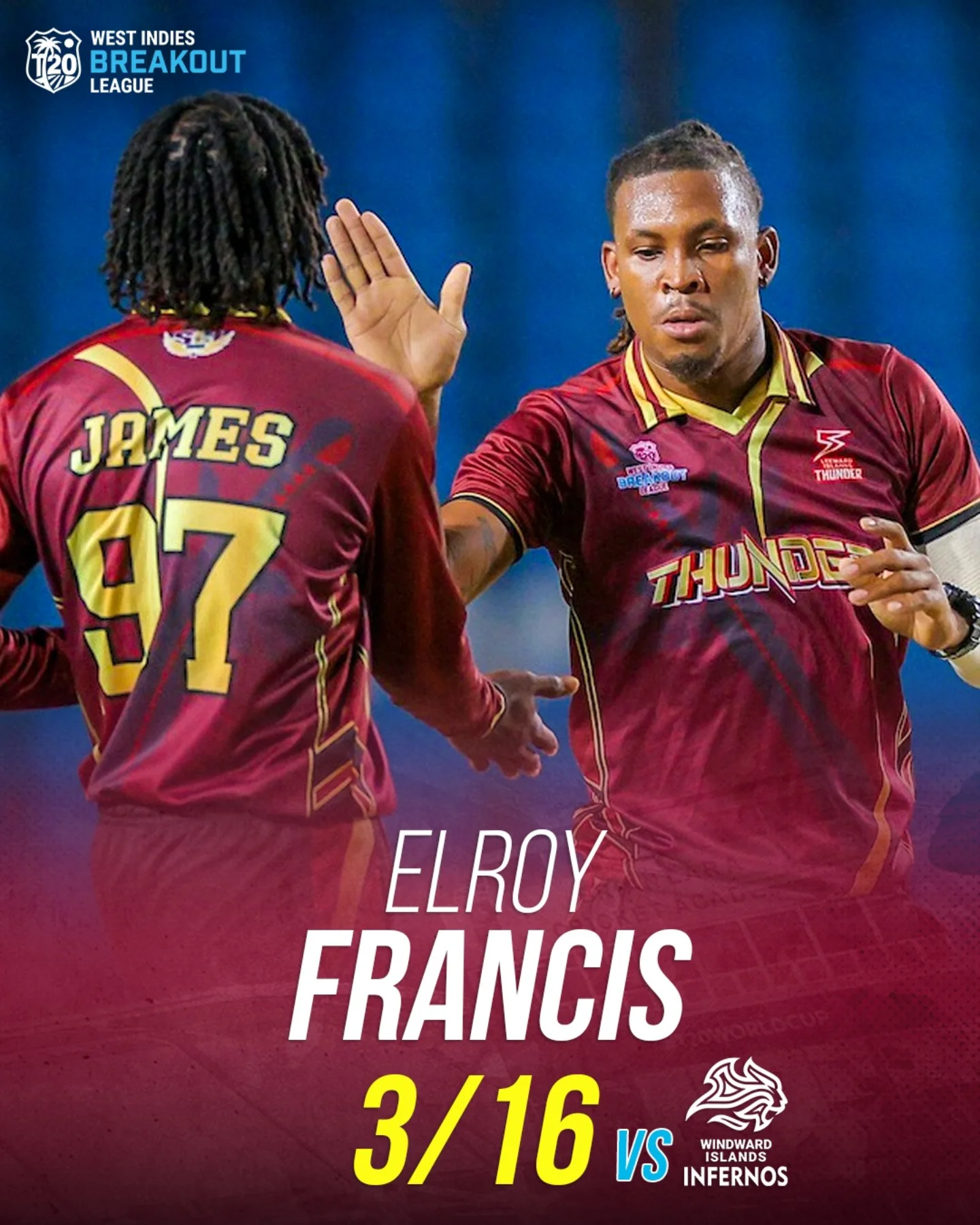 Elroy Francis Jr. Shines In Breakout T20 Match Elroy Francis Jr. dominated the T20 field, showcasing breakout talent for West Indies Cricket!