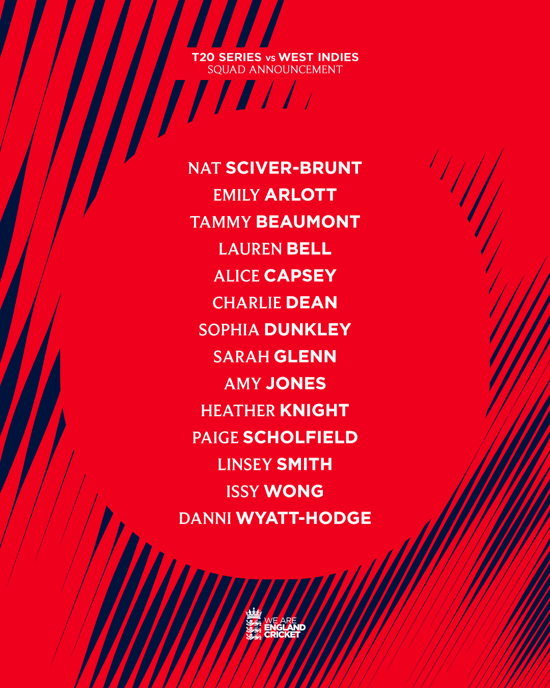 England Women's Summer Squads Announced
