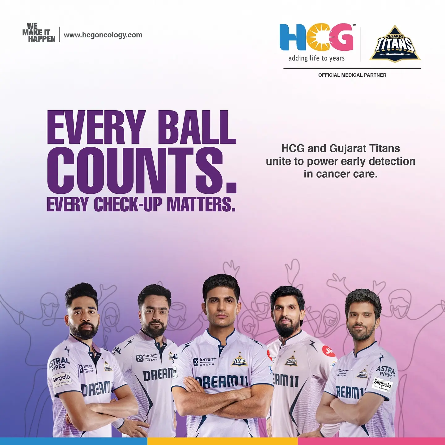 Every Ball Counts: HCG Partners With Gujarat Titans HCG unites sports and health with Gujarat Titans for early cancer detection awareness!!!!