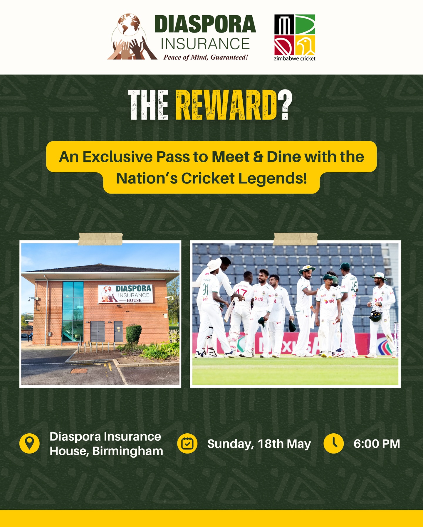 Exclusive Dinner With Zimbabwe Cricket Team