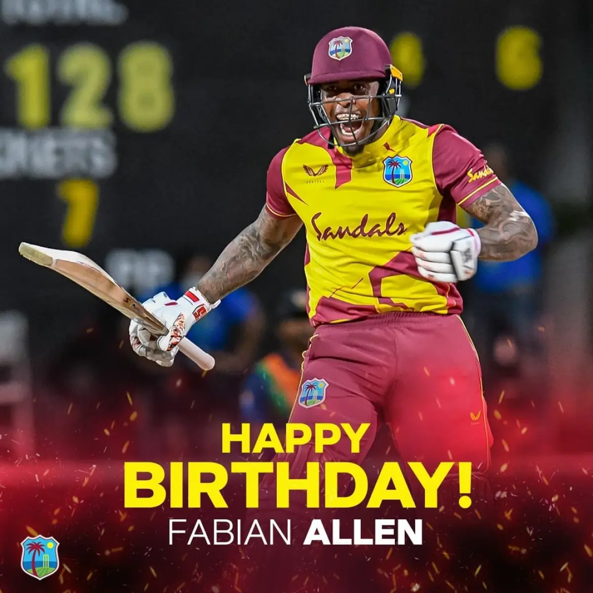 Fabian’s Birthday Celebrated With Men In Maroon Wishing Fabian a joyous birthday with warm cheers from West Indies cricket family today!!!