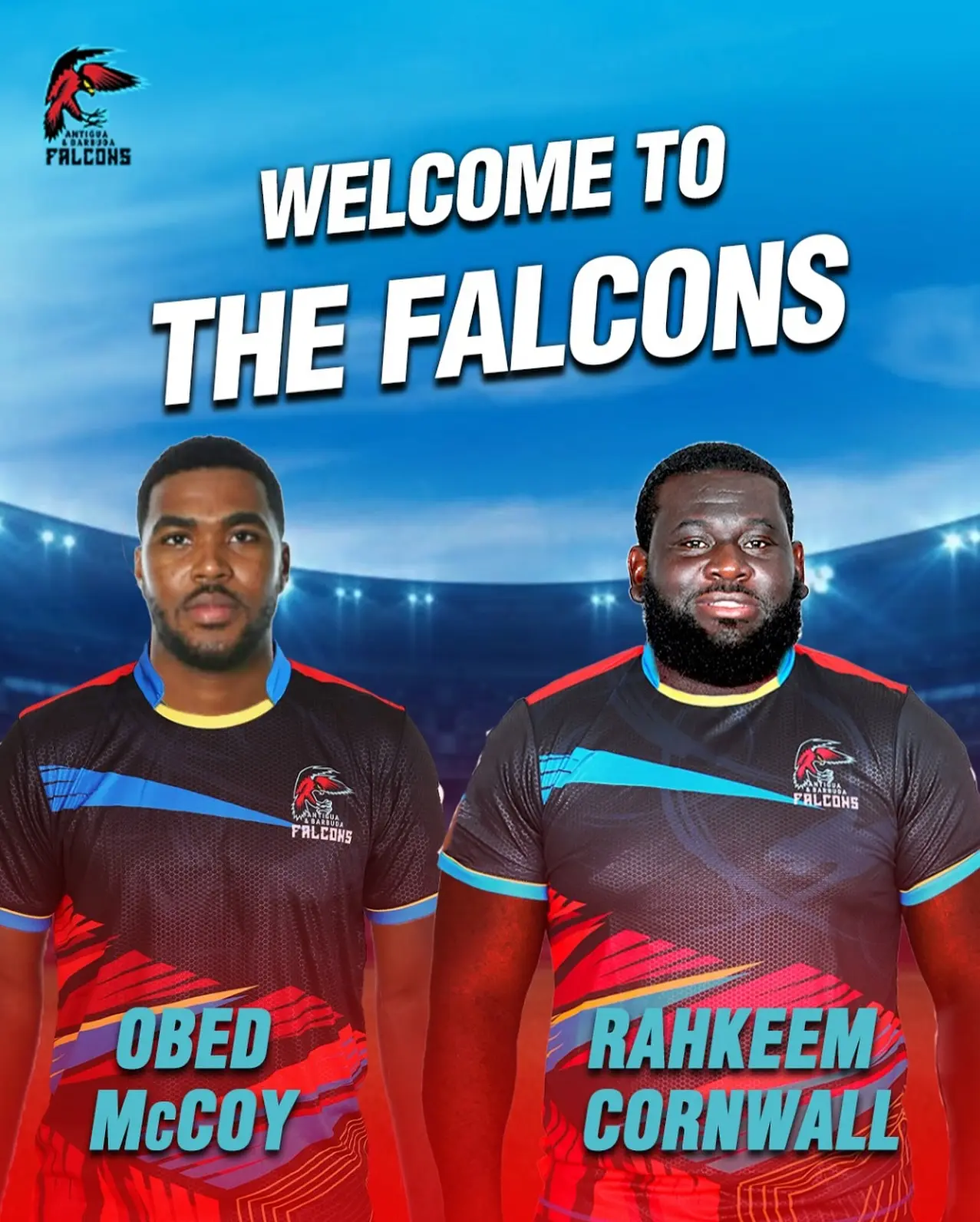 Falcons Embrace New Talents For CPL25 Campaign Obed McCoy and Rahkeem Cornwall boost Antigua & Barbuda Falcons for a stellar CPL25 season.