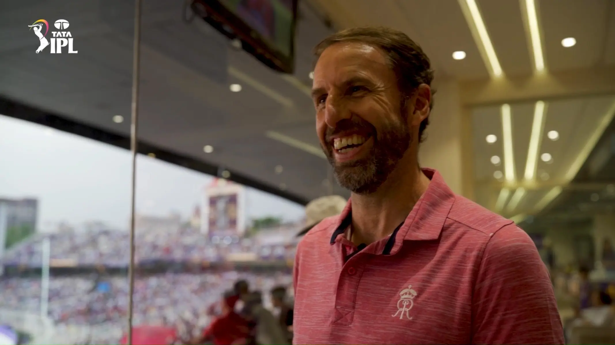 Footballing Royalty Meets Cricket Royals Ex-England boss Gareth Southgate savors TATAIPL thrill with Rajasthan Royals magic tonight.