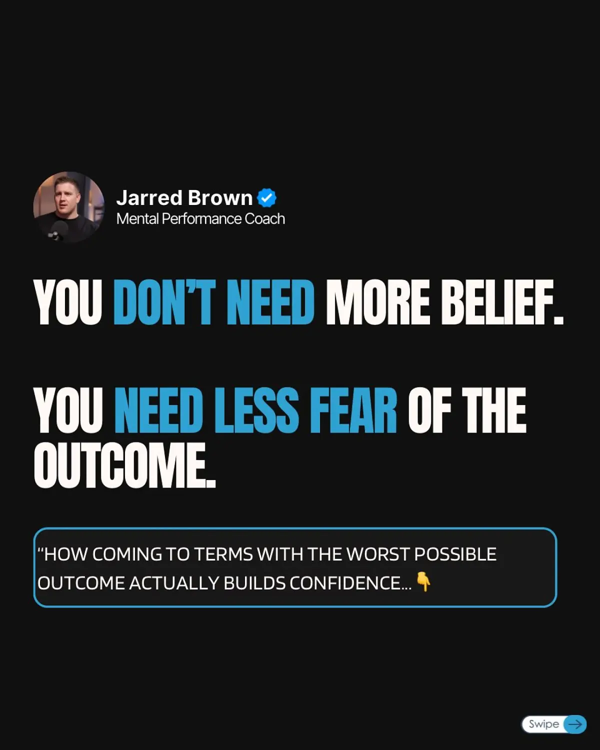 From Fear to Flow: Jarred Brown’s Mental Edge Athlete finds freedom in embracing worst-case outcomes, unleashing focused performance.!!!