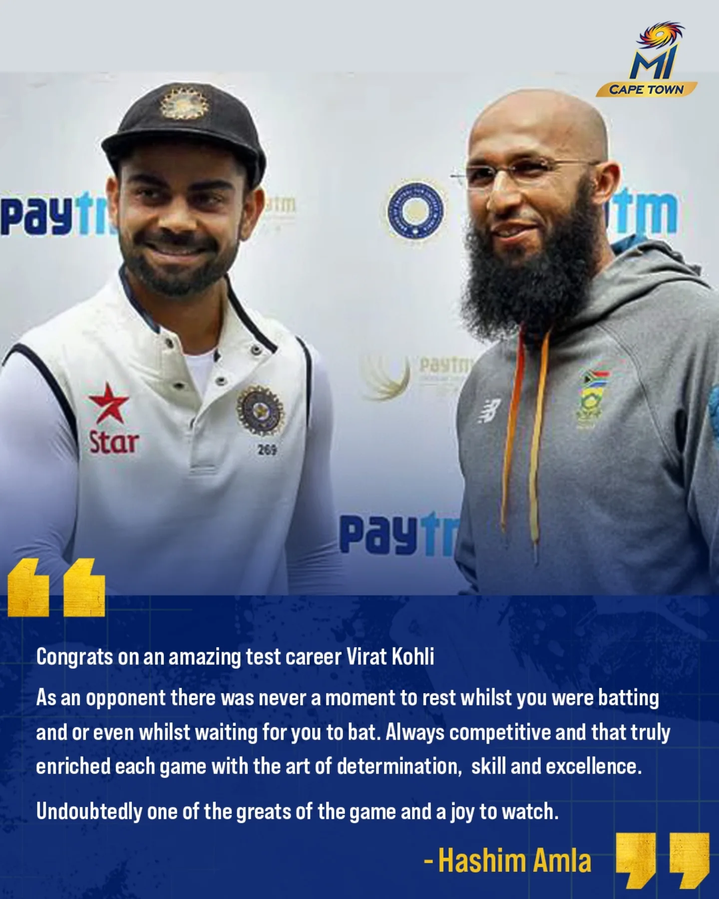 Greatness Recognizes Greatness in Sport Cricket legends and team spirit unite on social media, celebrating respect and elite skill!