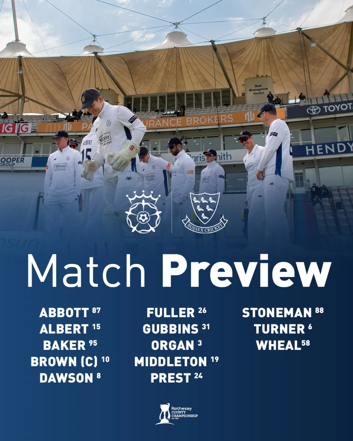Hampshire Cricket Squad Announced For Sussex Clash Hampshire 13-player squad faces Sussex as Felix Organ returns for Championship clash.