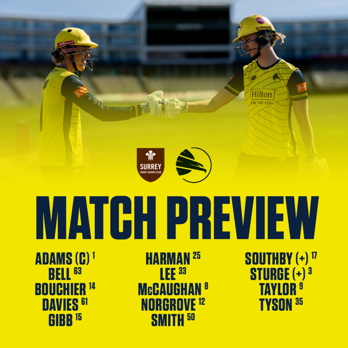 Hawks Announce 14-Player Squad For Surrey Clash England stars join as Hawks unveil 14-player squad for their 2025 Surrey outing in style!!