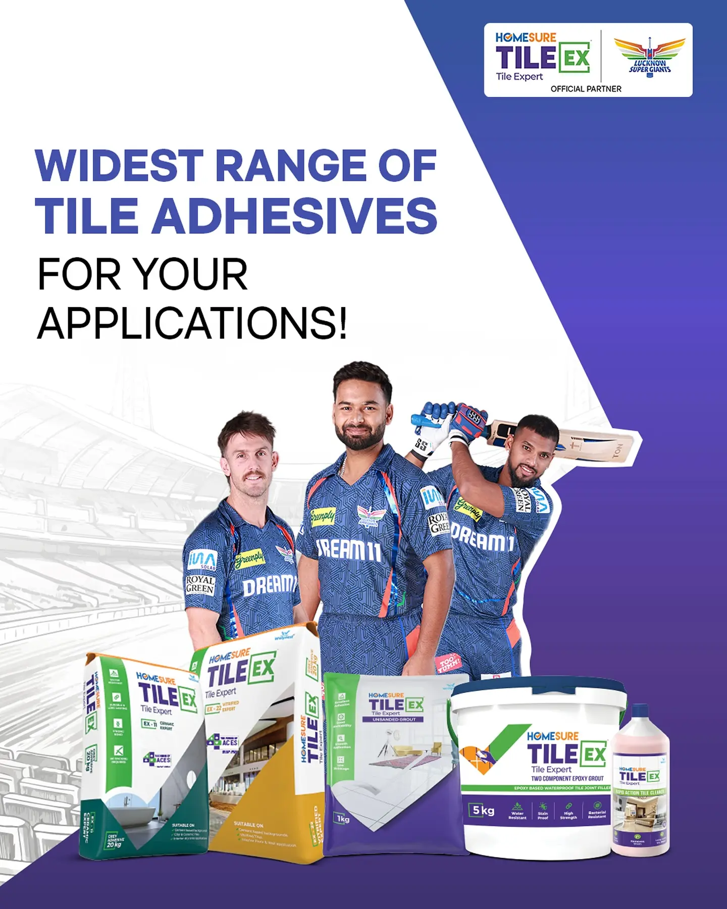 HOMESURE TILEEX Fuels LSG Champions With Unmatched Strength Robust partnerships pave a fresh path in performance and innovation for cricket mastery!?