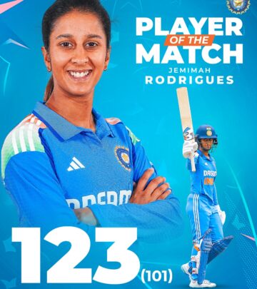 Jemimah Rodrigues Clinches Player Of The Match Honor