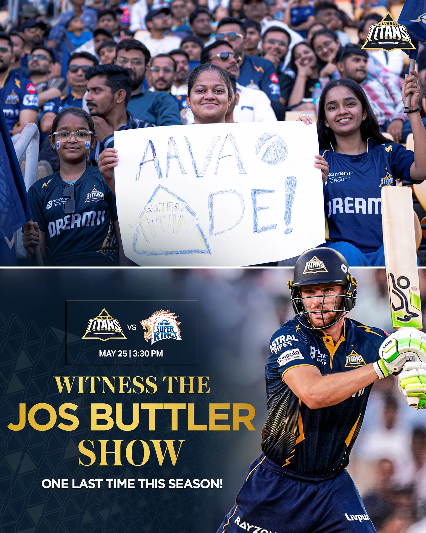 Jos Buttler Show Electrifies Gujarat Titans Stadium Catch the live action as Gujarat Titans dazzle the crowd with unmatched stadium spectacle