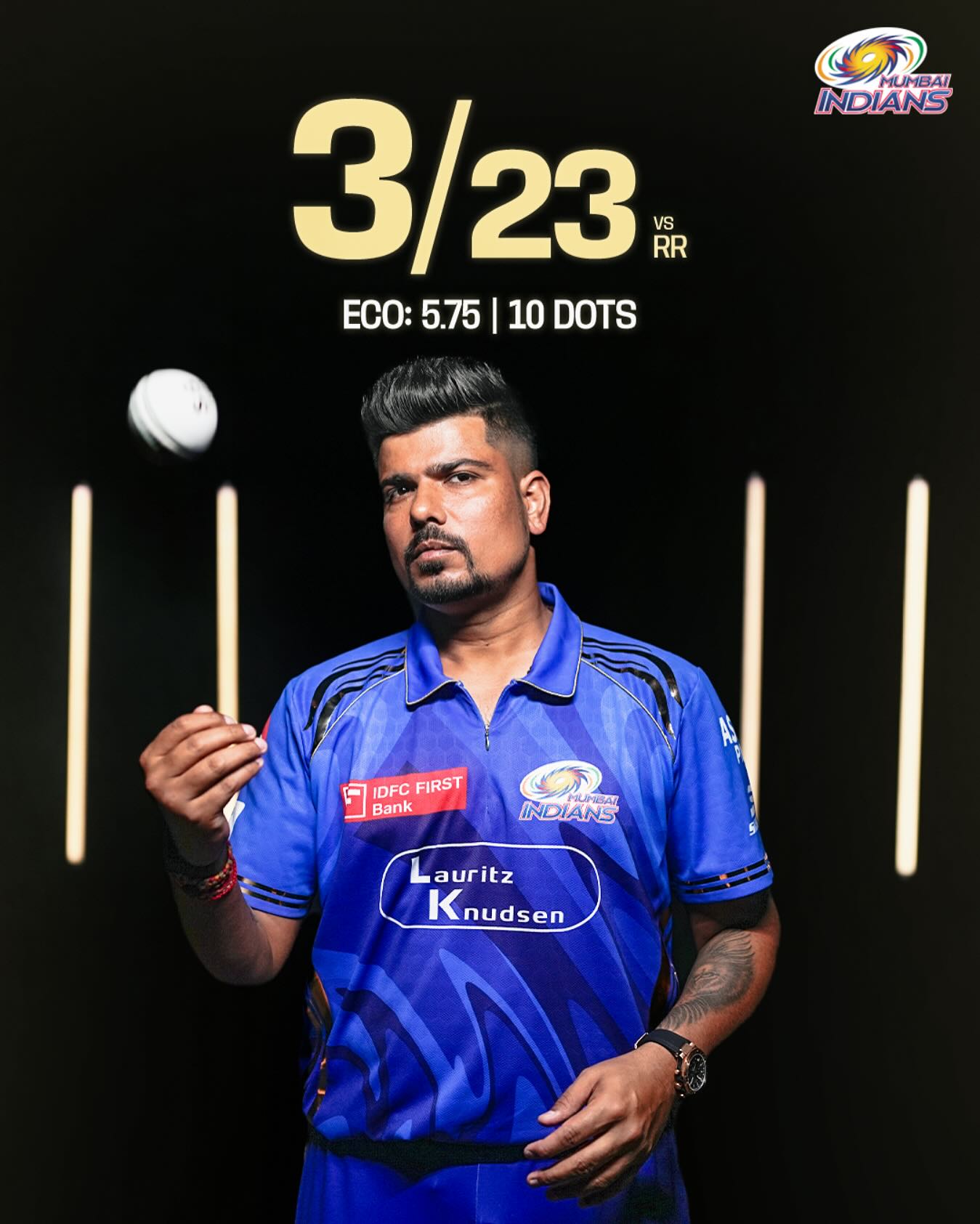 Karn Dominates In Pink City Karn electrifies the Pink City as he uplifts Mumbai Indians with unmatched IPL flair. Wow!