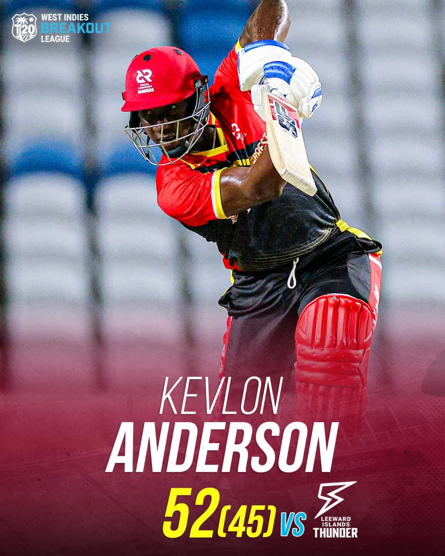Kevlon Anderson Shines With Second Fifty Kevlon Anderson anchors pivotal Breakout League innings with a second fifty for Windies!!!