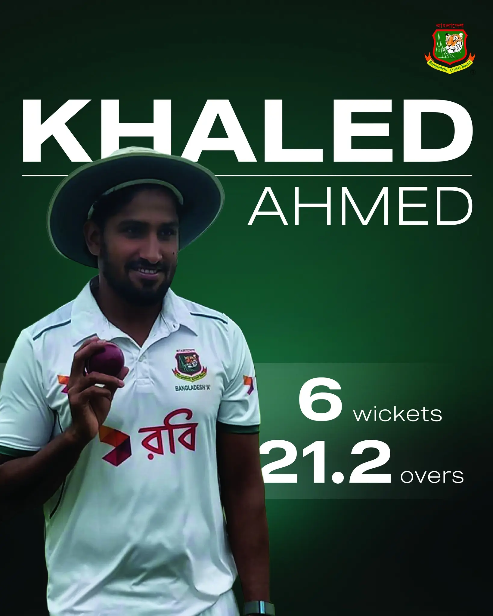 Khaled Ahmed Shines With Six Wickets For Bangladesh A Ahmed’s stellar six-wicket haul: 6 maidens, 59 runs; Bangladesh A rocks over NZ A in form.