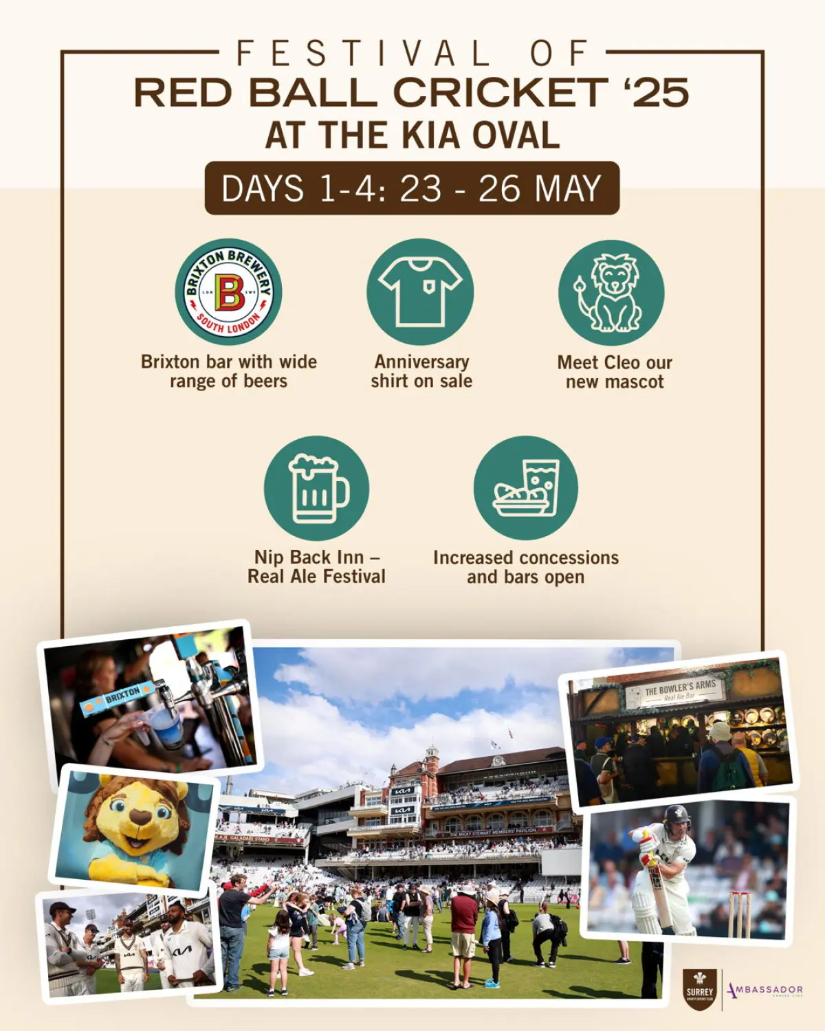 Kia Oval Festival Celebrates Red Ball Cricket South London’s iconic Oval hosts a festive weekend packed with cricket, fun and cheer!!!!