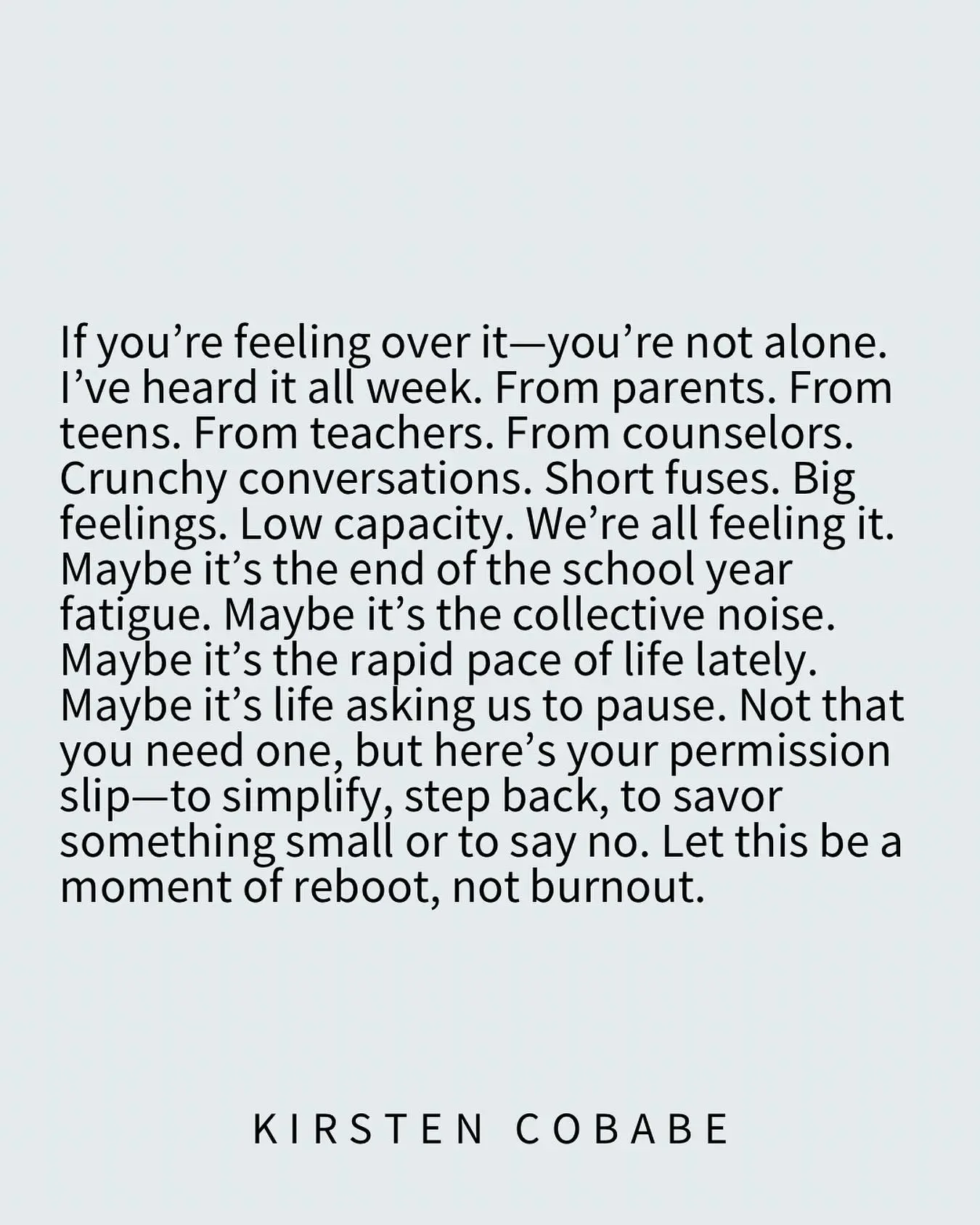 Kirsten Cobabe Champions Letting Go For Renewal Teen coach Kirsten Cobabe inspires a reset: let go, shed the past and embrace true growth!