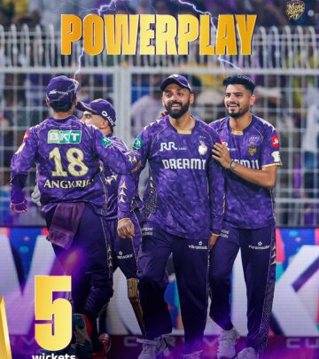 Kolkata Knight Riders show power, precision and poise in a stunning TATA IPL powerplay.!!!