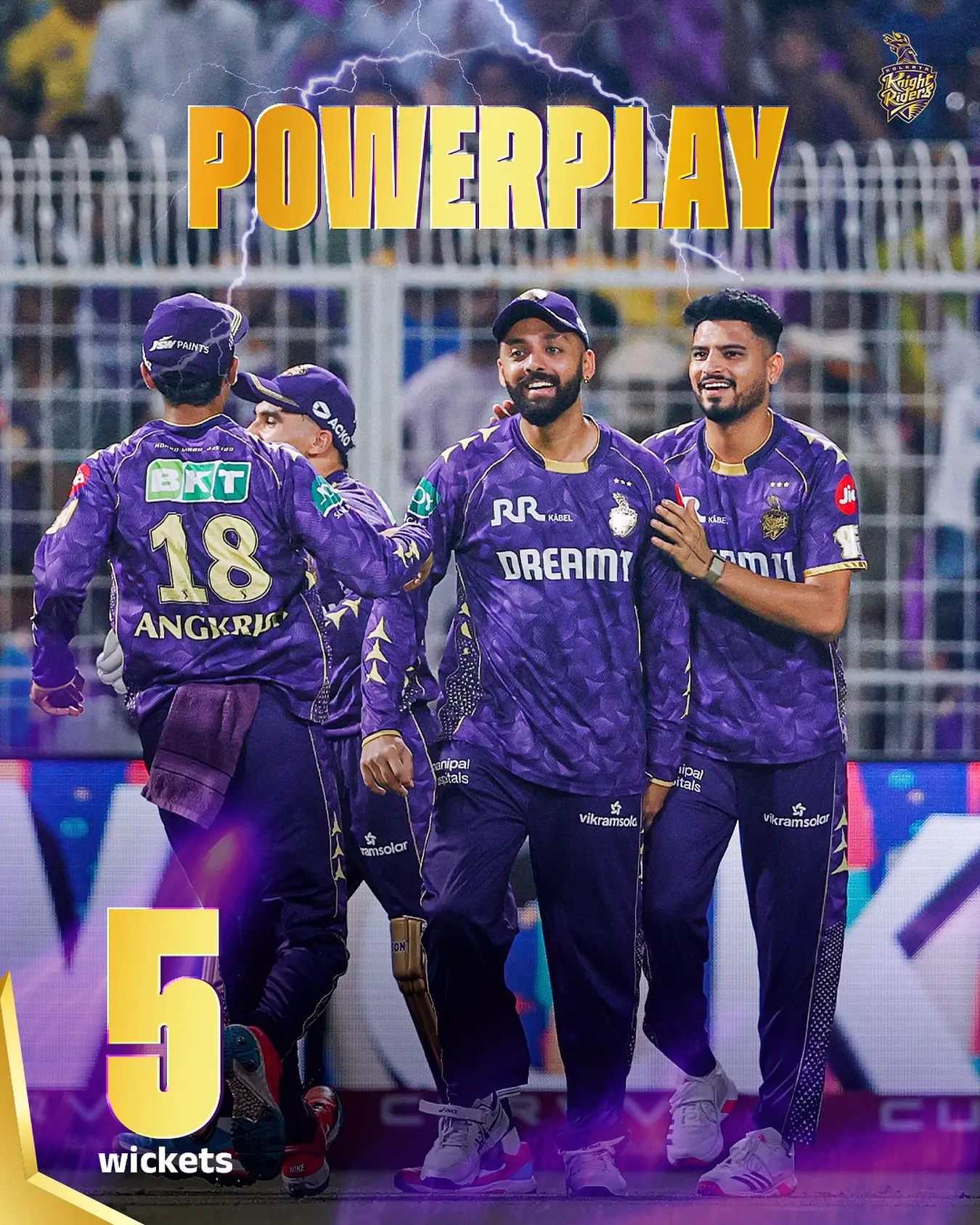 Kolkata Knight Riders show power, precision and poise in a stunning TATA IPL powerplay.!!!