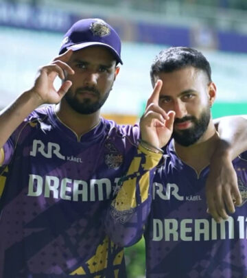 Harshit Rana and Ramandeep Singh share a humorous moment as they gear up for TATAIPL2025.!