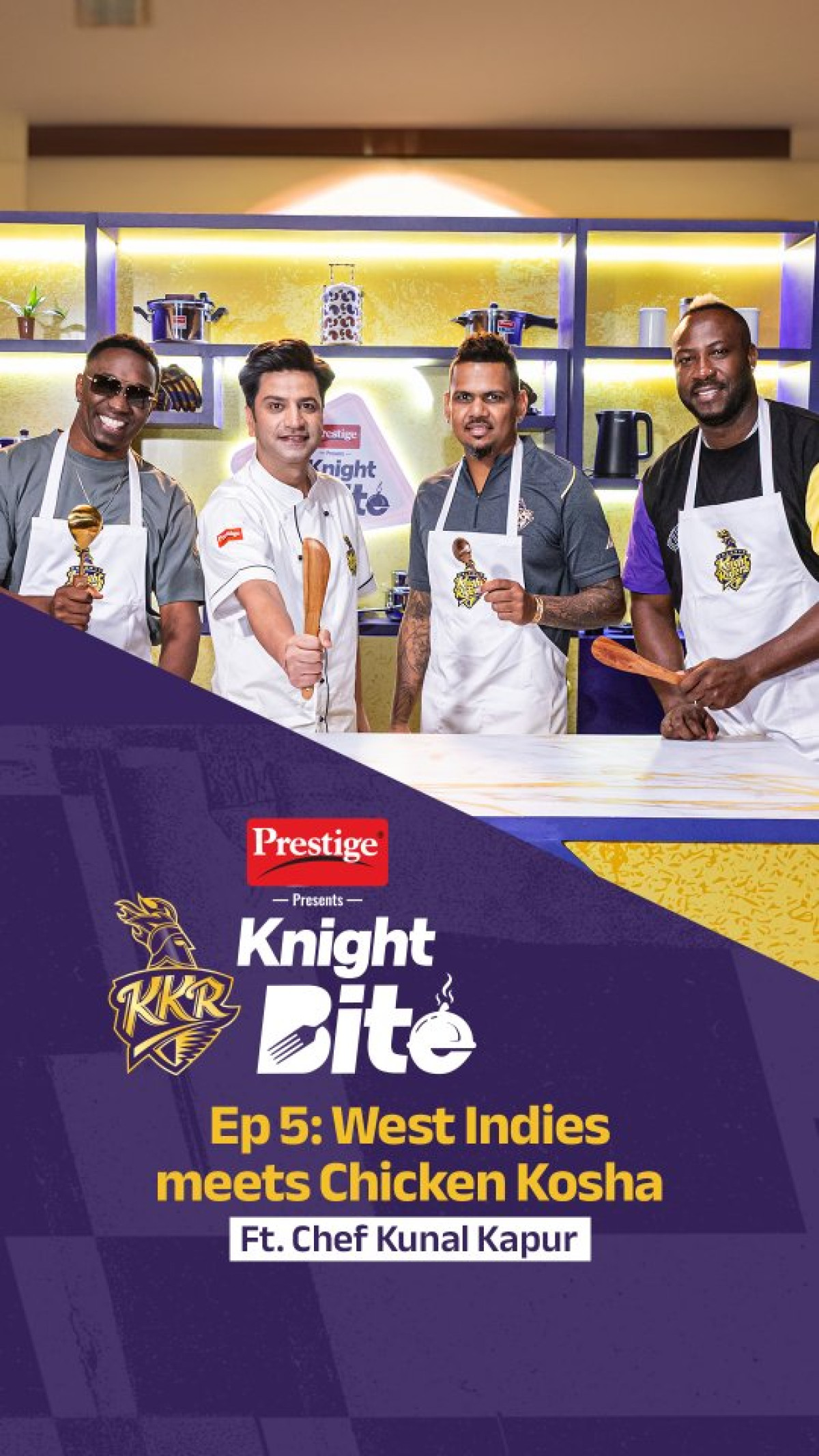 Knight Bite: West Indies Cricketers Cook Chicken Kosha Caribbean legends mix spice and laughter in Kolkata’s kitchen with Chef Kunal Kapurs watch.