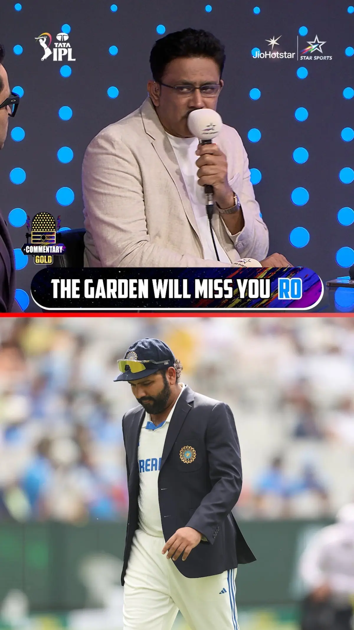 Kumble And Aaakash Honor Rohit Sharma’s Epic Test Journey Legendary tribute in the commentary box as stars honor an iconic Test career milestone now.