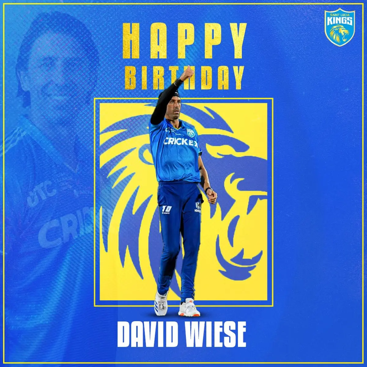 Legendary Birthday Tribute For David Wiese Saint Lucia Kings honor cricket icon David Wiese’s birthday with a team tribute today!!!!