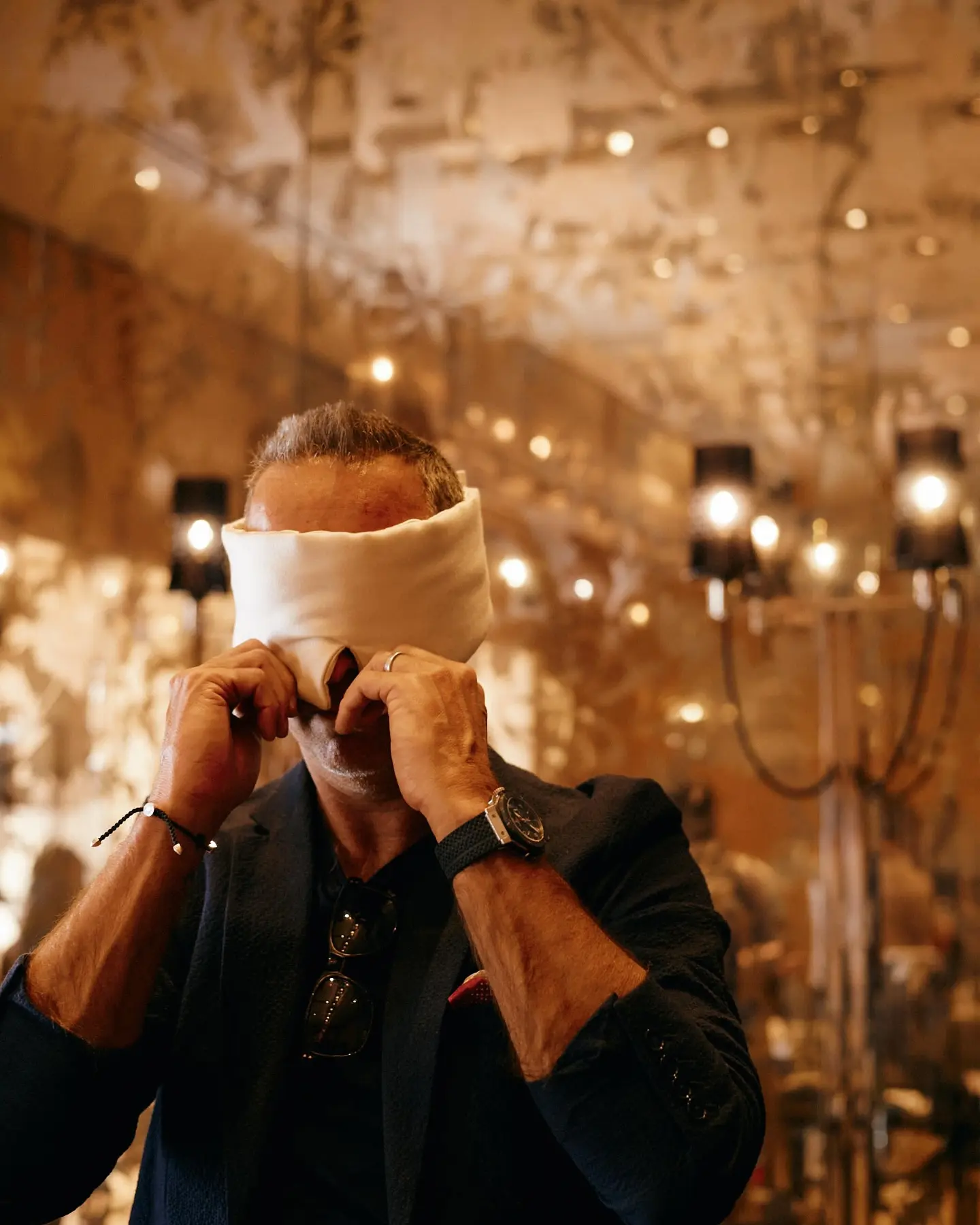 London event showcasing luxury silk eye masks, unique designs and a nod to athletic flair.