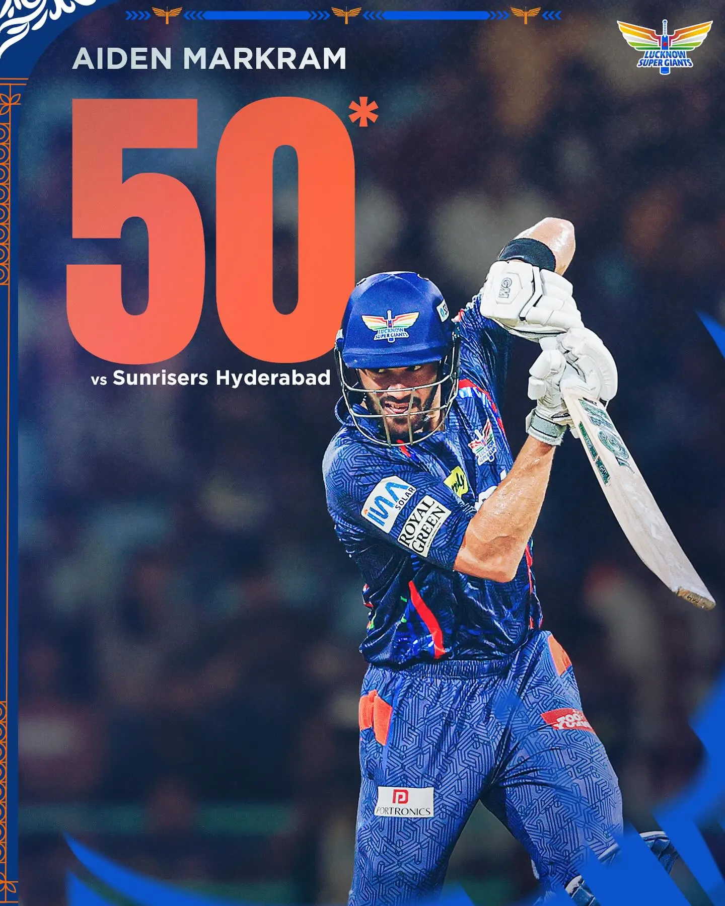 Markram Shines in Lucknow Super Giants Post Player’s unique style and confident flair shine on display through team’s post - wow! Star