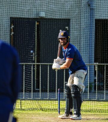 Dutch cricket star celebrates a flawless 2-of-2 performance with his team.