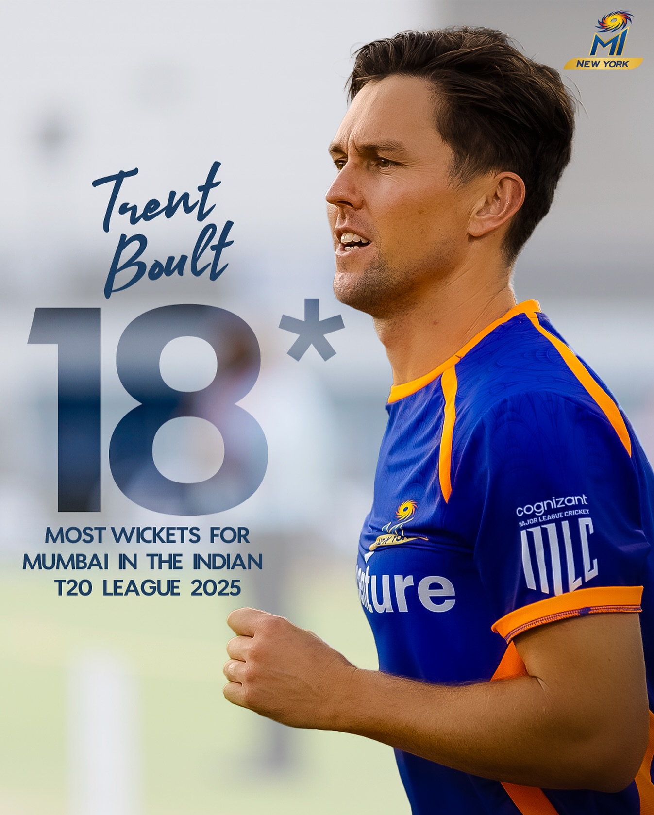 MI New York Welcomes Back Trent Boult Trent Boult’s return energizes the Blue & Gold squad as MI New York eagerly awaits action!
