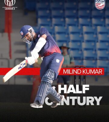 Milind Kumar’s Fifty Shines in USA vs Oman Clash