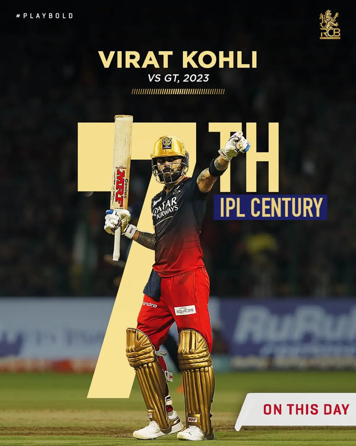 Most Centuries In IPL History Virat Kohli smashes his 7th IPL ton; RCB celebrates record in stunning style. - Epic Win!!