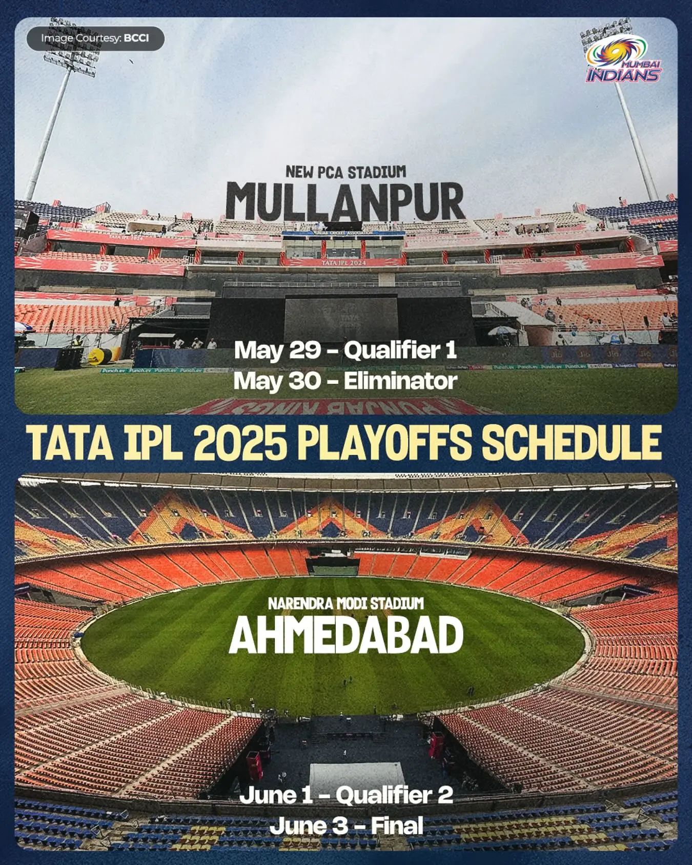 Mumbai Indians Lock In Playoff Schedule Mumbai Indians finalize schedule, fueling fans for thrilling playoff battles ahead in MI!!