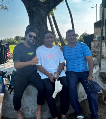Cricket star relishes a joyful day at local cricket ground!!!