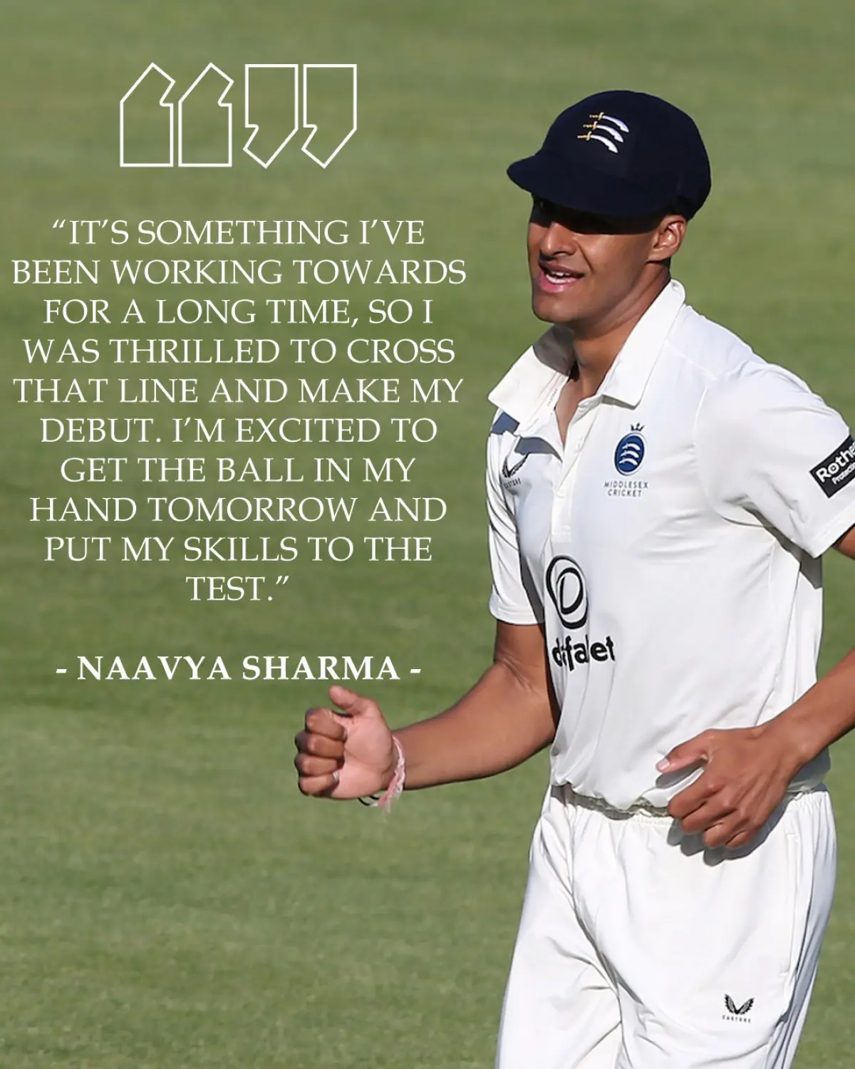 Naavya Sharma makes his mark: poised for his first wicket in a captivating Middlesex clash