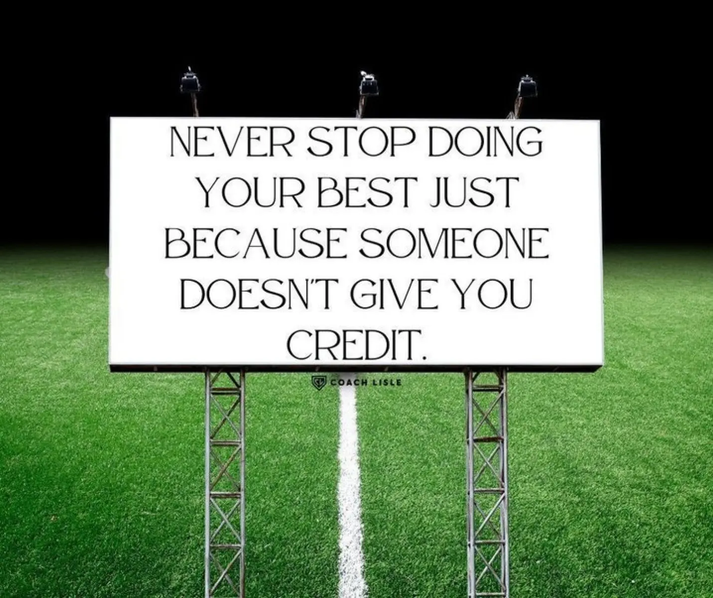 Never Stop: Coach Lisle’s Inspiring Journey Motivational words fuel passion and drive on and off the field, a testament to relentless perseverance.