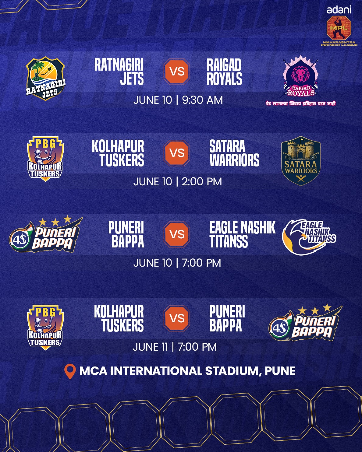 New Dates For Adani MPL 2025