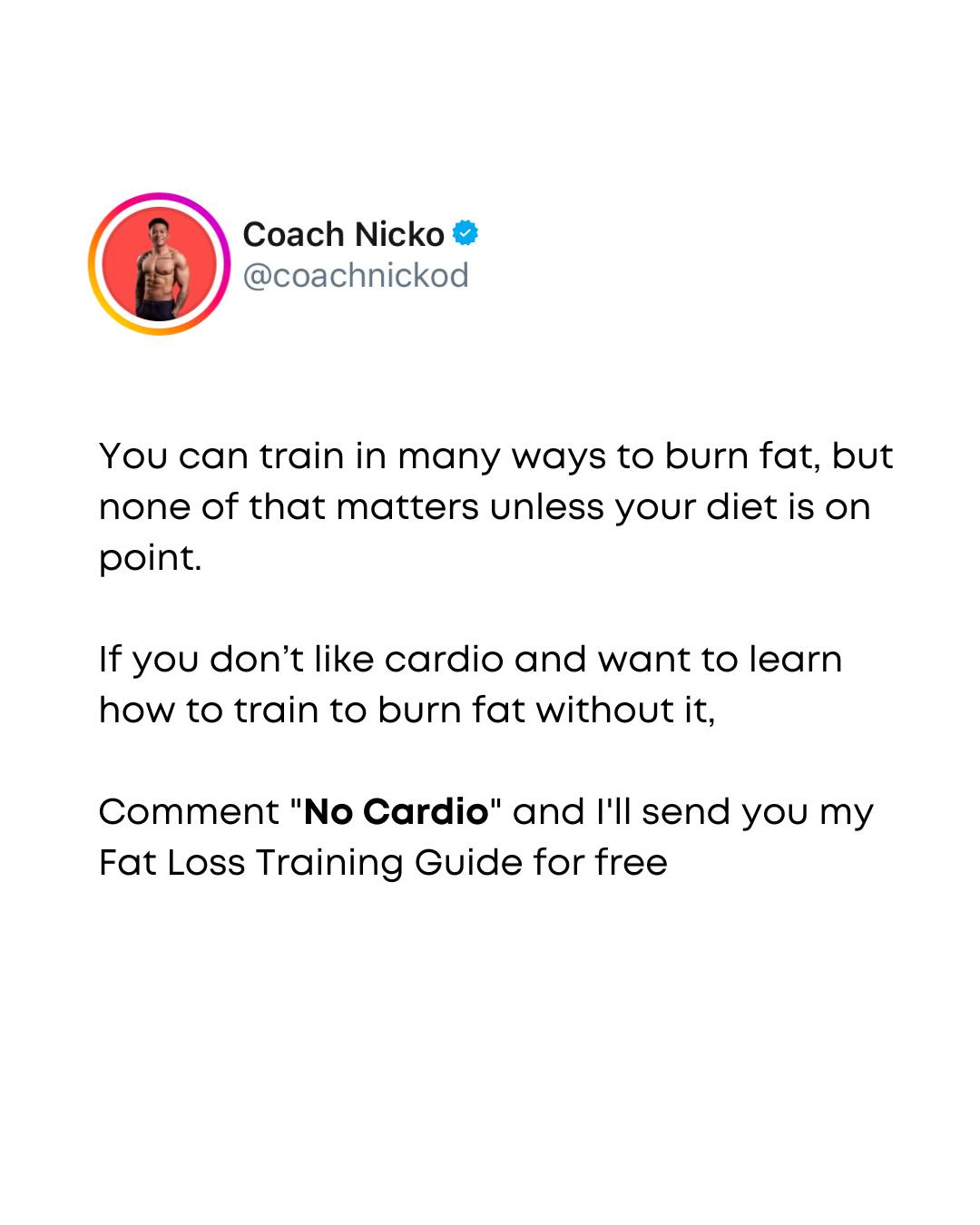 Nicko Dumadaug Offers Free Fat Loss Training Guide