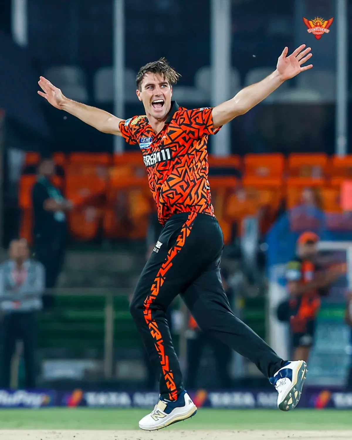 Cricketer Pat Cummins dazzles fans as Sunrisers Hyderabad gears up for a thrilling showdown.