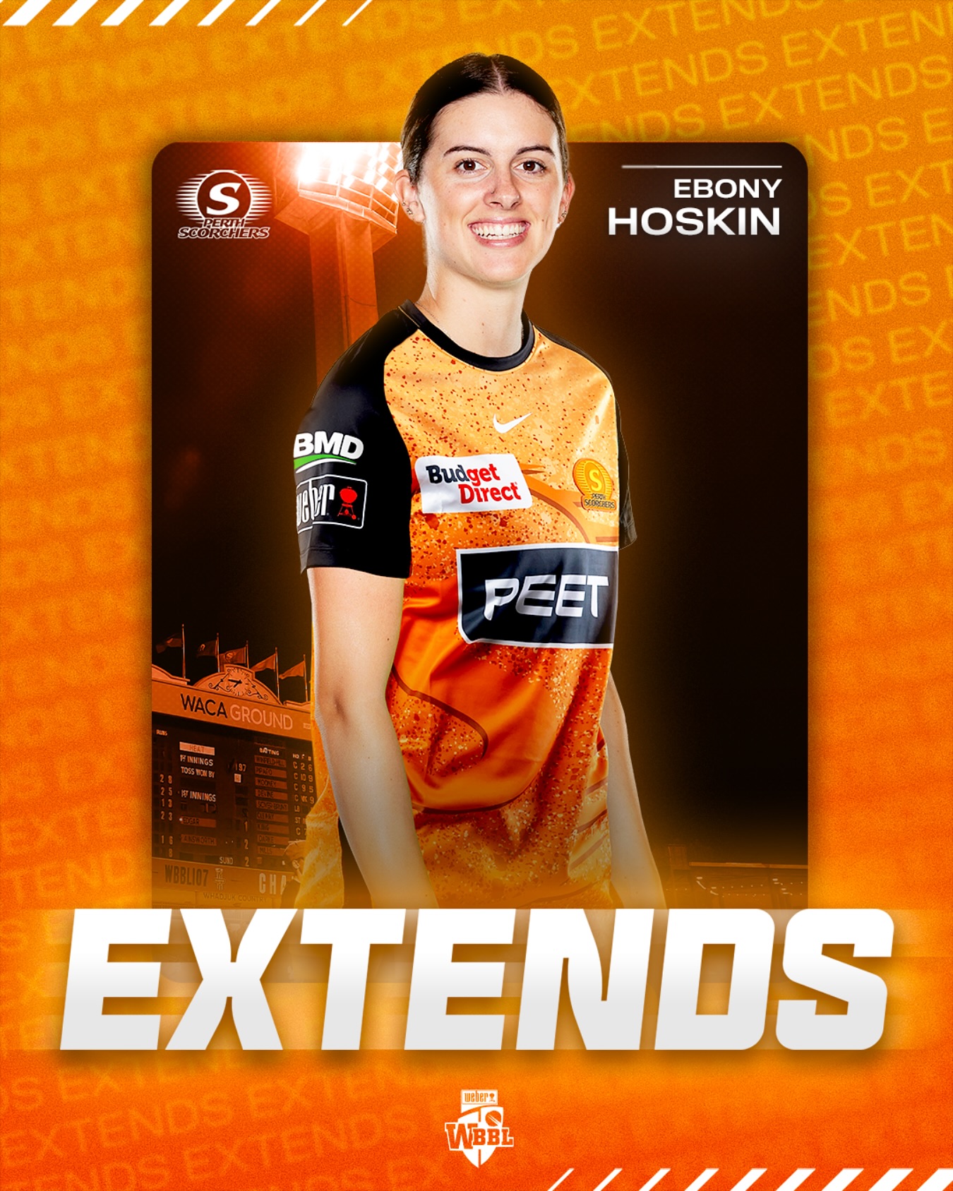 Perth Scorchers Extend Ebony Hoskin’s Contract Perth Scorchers secure Ebony Hoskin for two more seasons, bolstering their WBBL11 line-up.