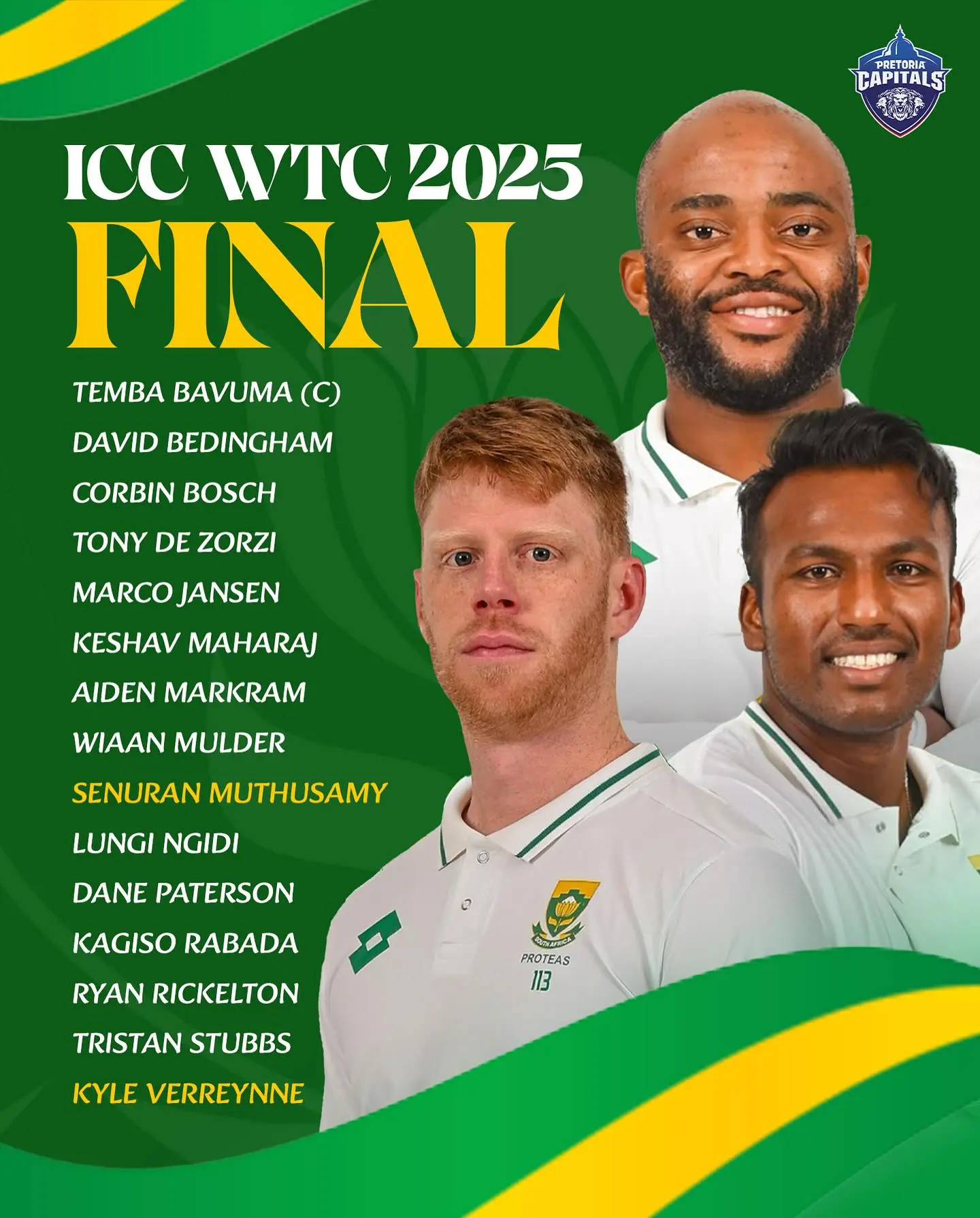Pretoria Capitals Ready For Lord’s Clash From 11th to 15th June at Lord’s Cricket Ground, the Pretoria Capitals gear up to dominate
